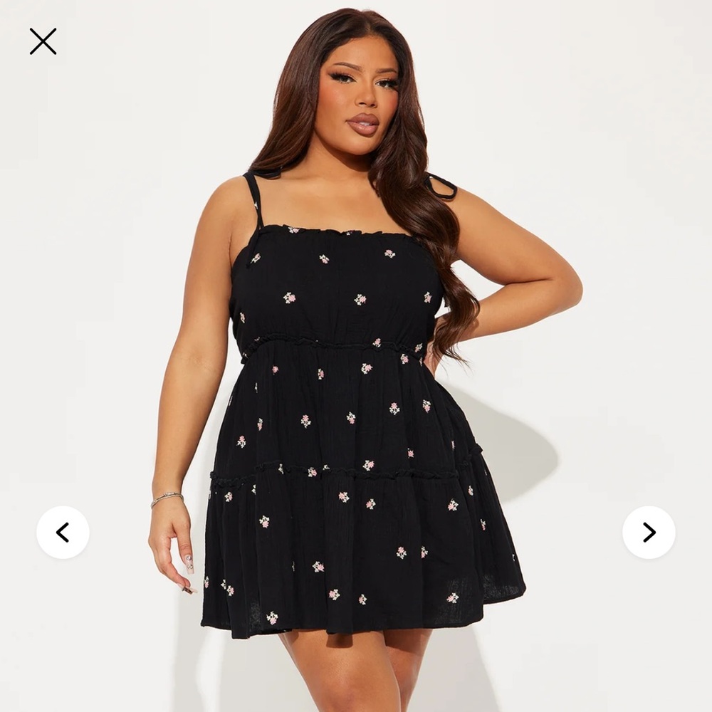 NWOT Floral Black Dress